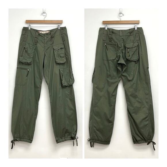 Vintage Y2K Abercrombie & Fitch Cargo Pockets Utility Jogger Baggy Pants Size 8 - Picture 15 of 15